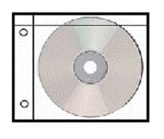 Punched pocket with flap for one CD, DVD 110 micron glass clear polypropylene pocket, pack of 100