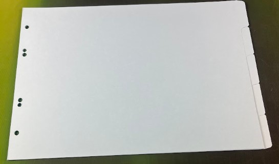 A4 Landscape Set of Five Blue Tabbed  Card Dividers