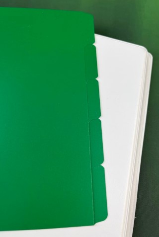 A4 Landscape Set of Five Green Tabbed Polypropylene Dividers