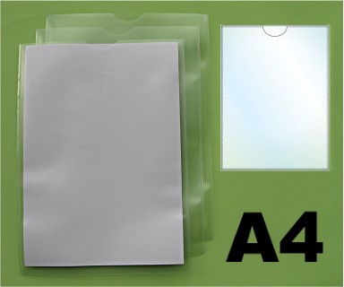 A4 Job Card Holders, Unpunched Pockets in Glass Clear  Polypropylene - Sample 