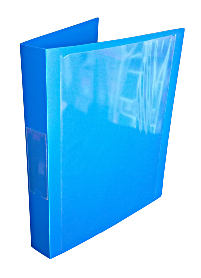 A4 Portrait Blue Polypropylene Ring Binder 25mm capacity 2 D ring with Cover and Spine Pockets