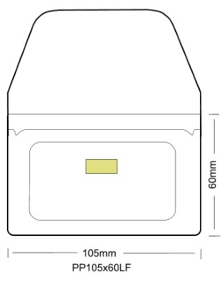 Self adhesive rectangular pocket with flap, Sample