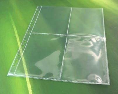 A4 Portrait 110 micron polypropylene photo album page, 4 Pocket, pack of 100
